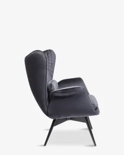 Tudor lænestol, sort velour