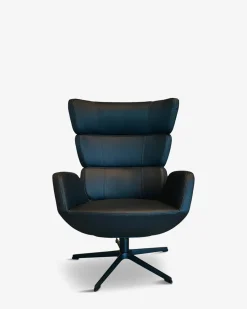 Turtle lænestol, sort læder