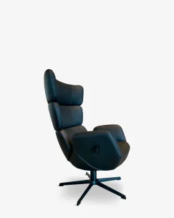 Turtle lænestol, sort læder