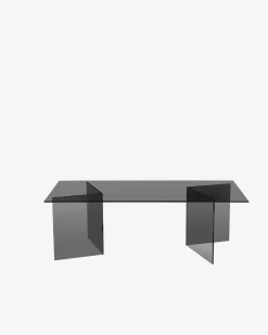 Venice sofabord, røgfarvet sort glas
