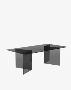 Venice sofabord, røgfarvet sort glas