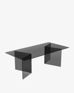 Venice sofabord, røgfarvet sort glas