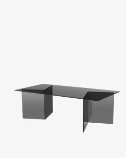 Venice sofabord, røgfarvet sort glas