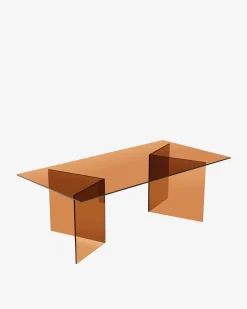 Venice sofabord, røgfarvet brun glas