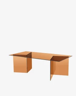 Venice sofabord, røgfarvet brun glas