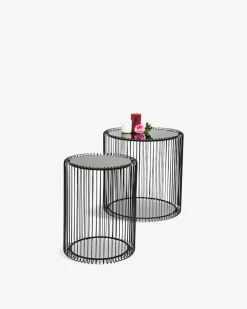 Wire sidebord, sort 2/sæt