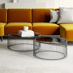 Wire sofabordssæt, sort